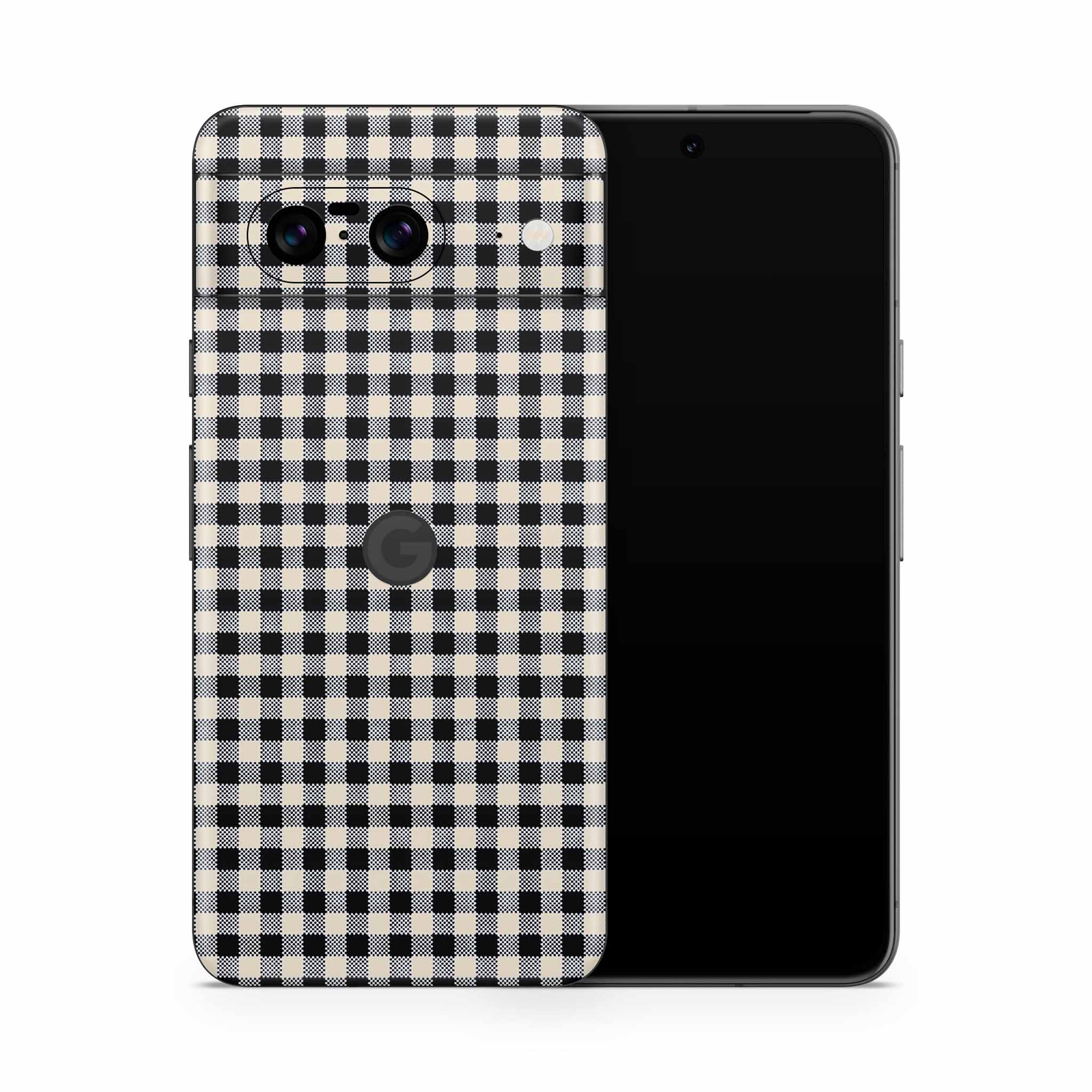 Black Gingham Google Pixel Skin + Case - Image 2
