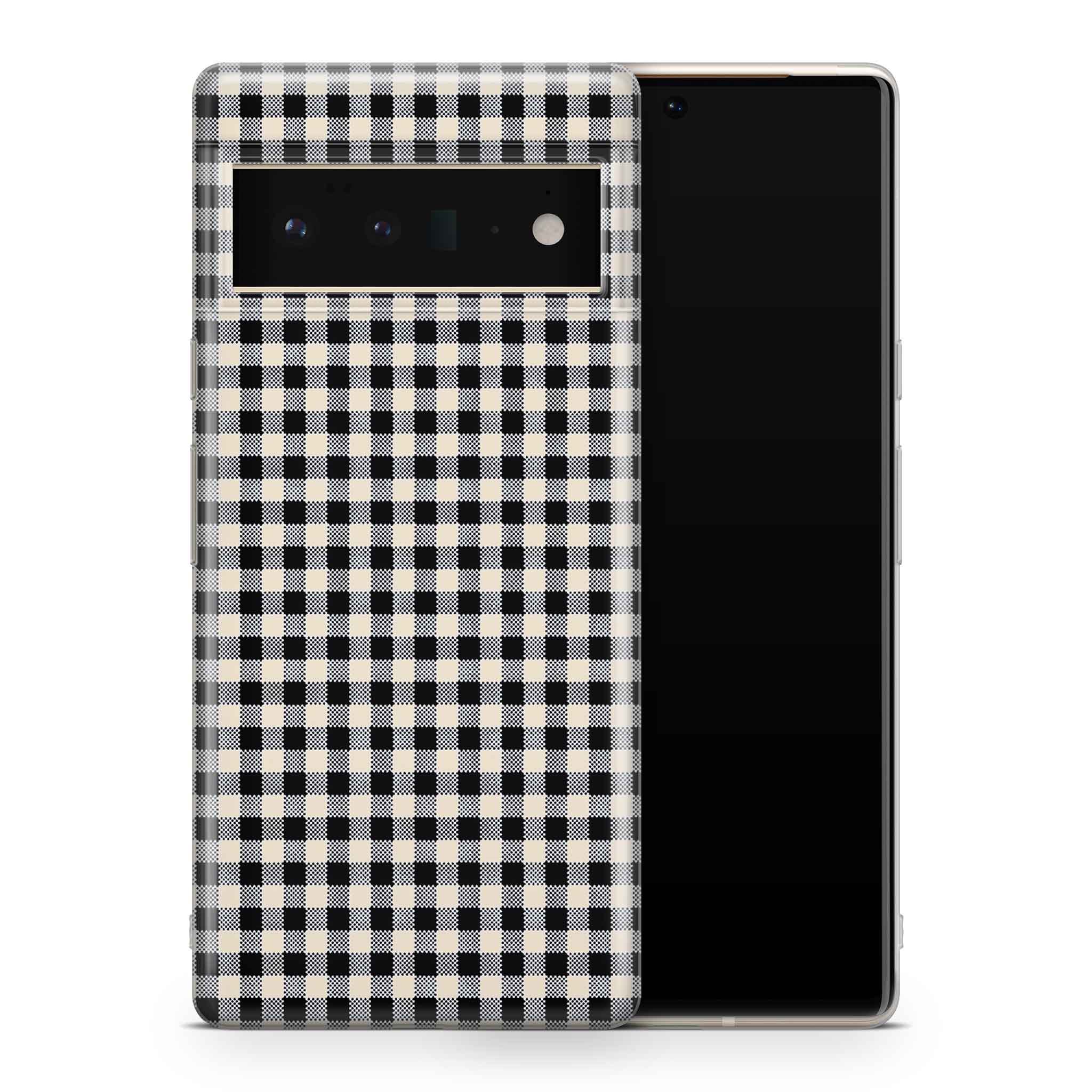 Black Gingham Google Pixel Skin + Case - Image 6