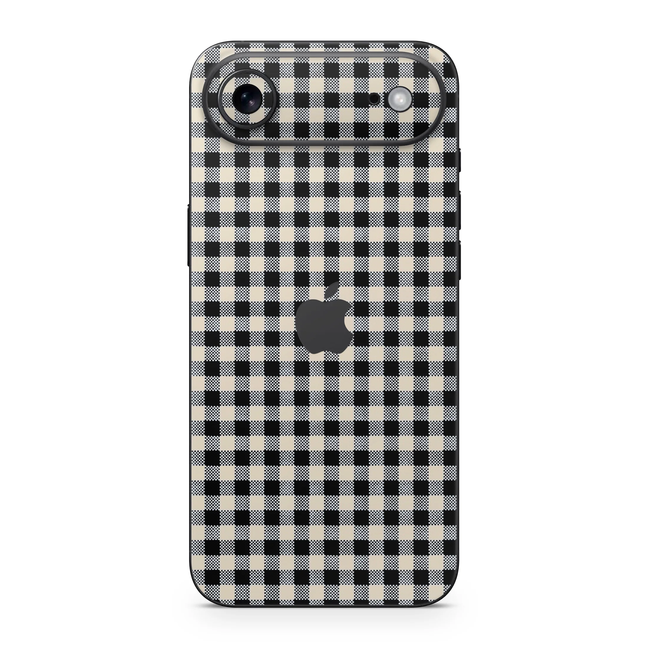 Black Gingham iPhone Skin + Case - Image 2