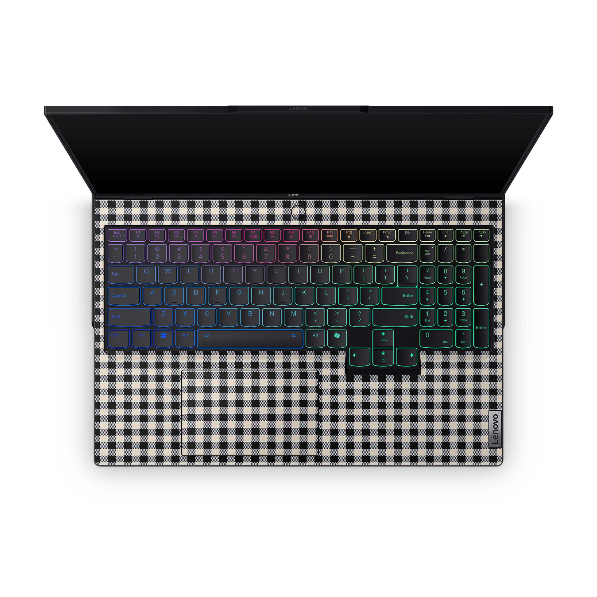 Black Gingham Lenovo Legion Skin - Image 2