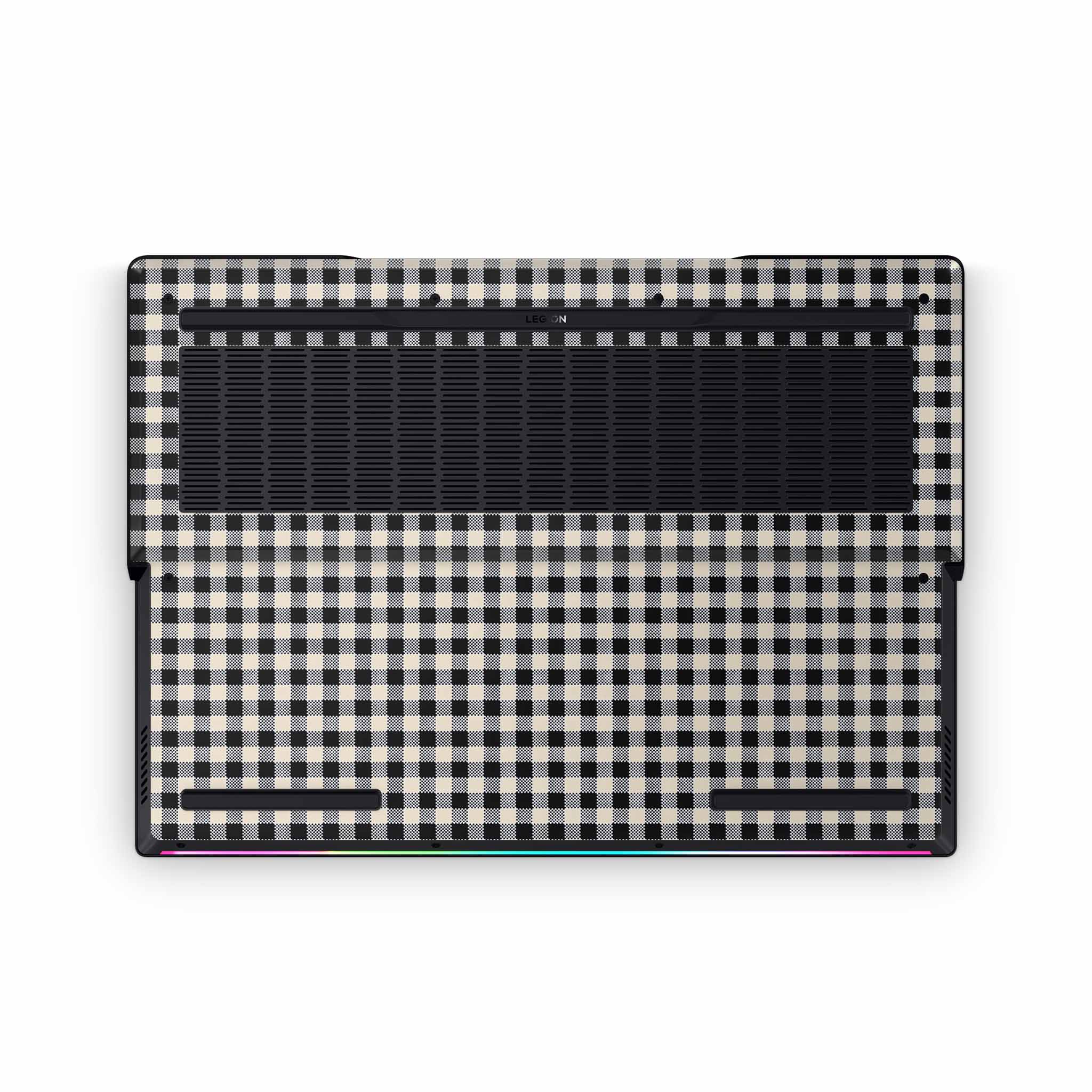 Black Gingham Lenovo Legion Skin - Image 3