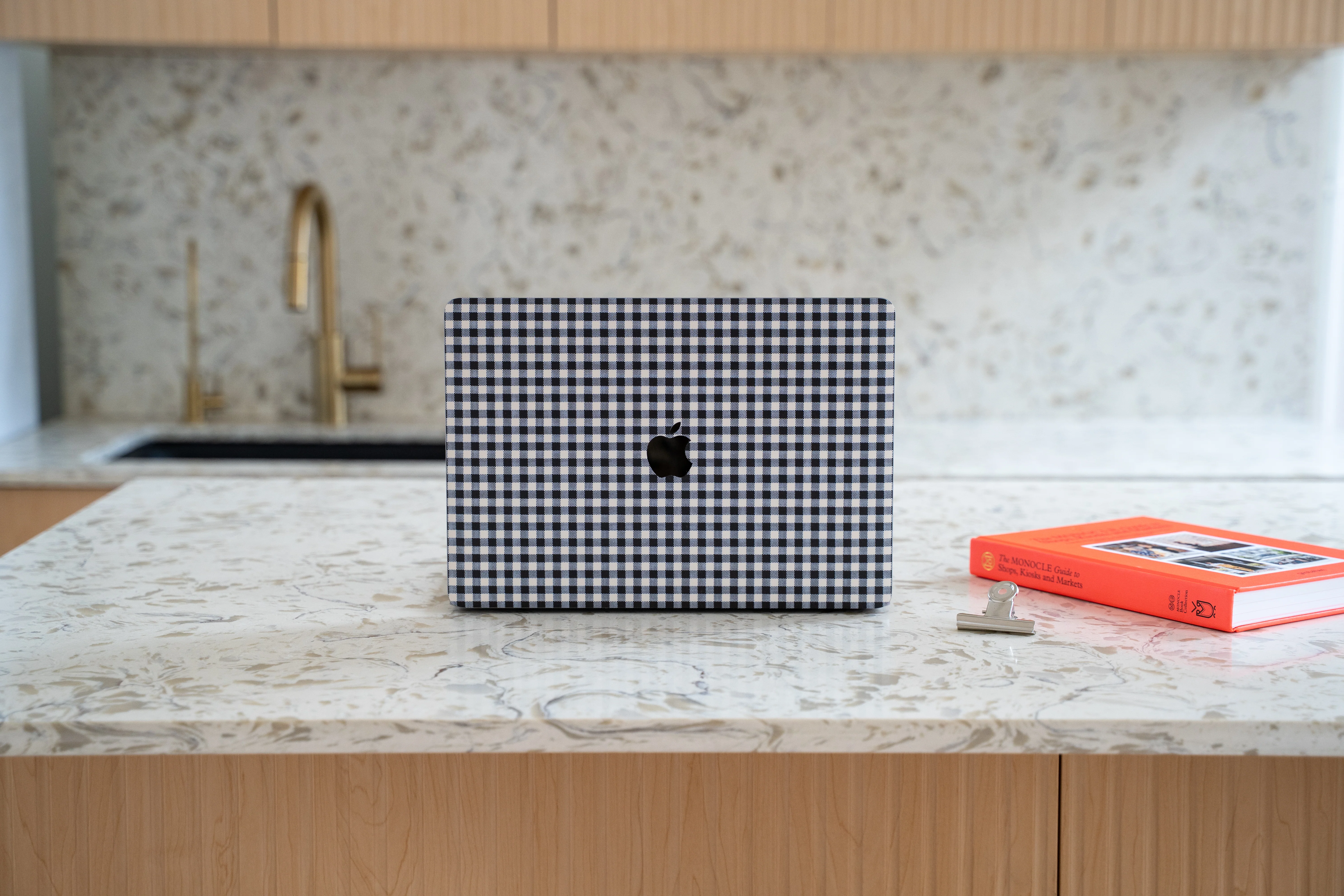 Black Gingham MacBook Skin + Case - Image 11