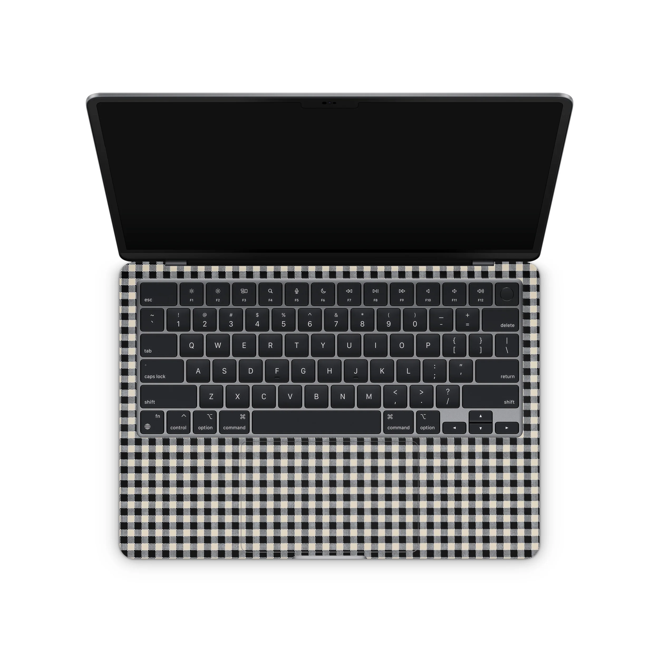 Black Gingham MacBook Skin + Case - Image 3