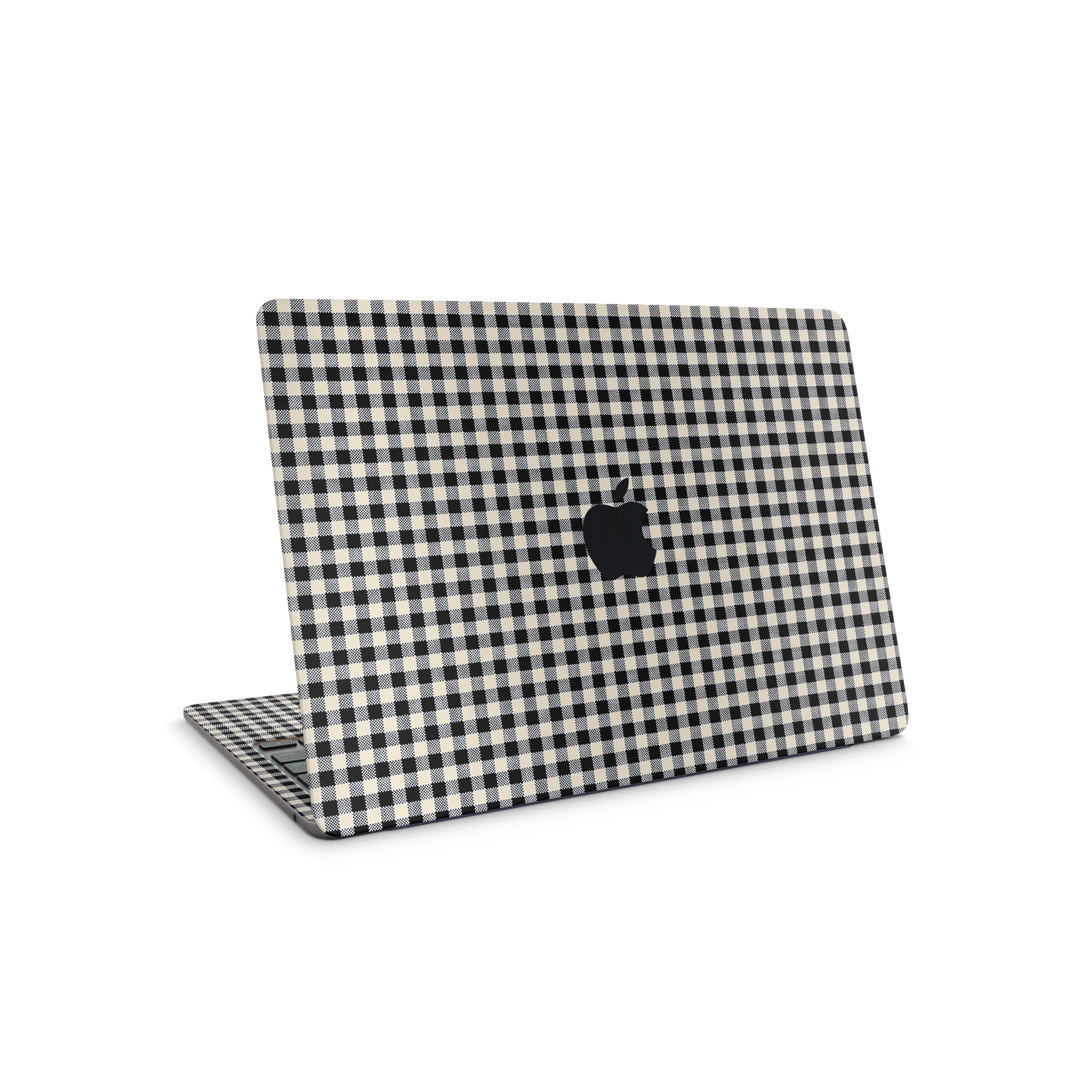 Black Gingham MacBook Skin + Case - Image 4