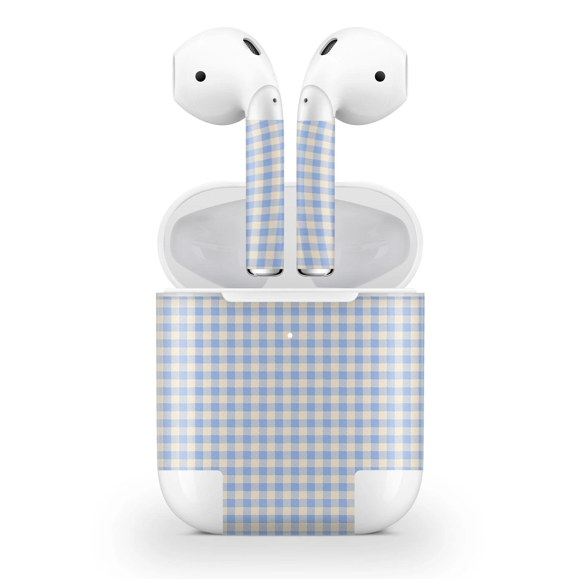 Blue Gingham AirPods Skin - Image 2