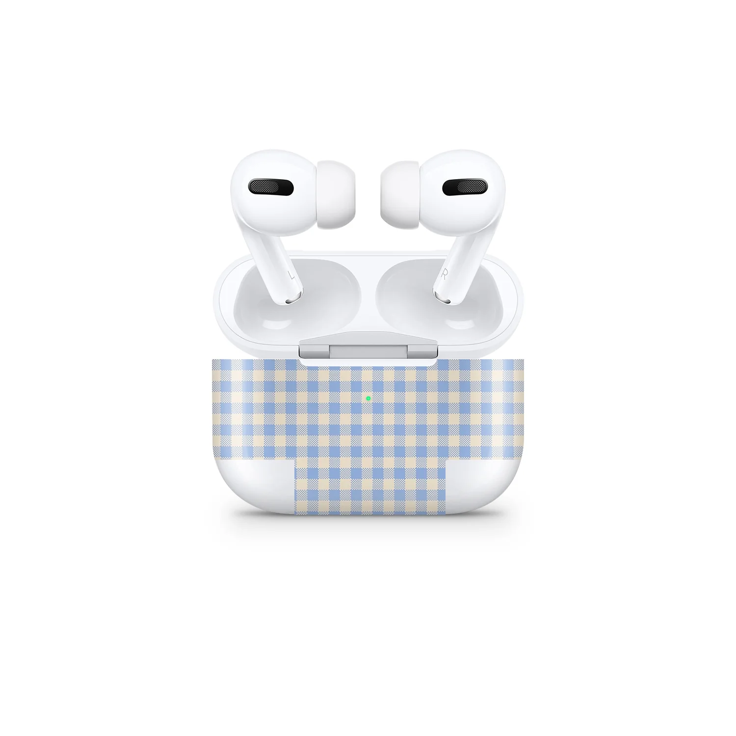 Blue Gingham AirPods Skin - Image 3