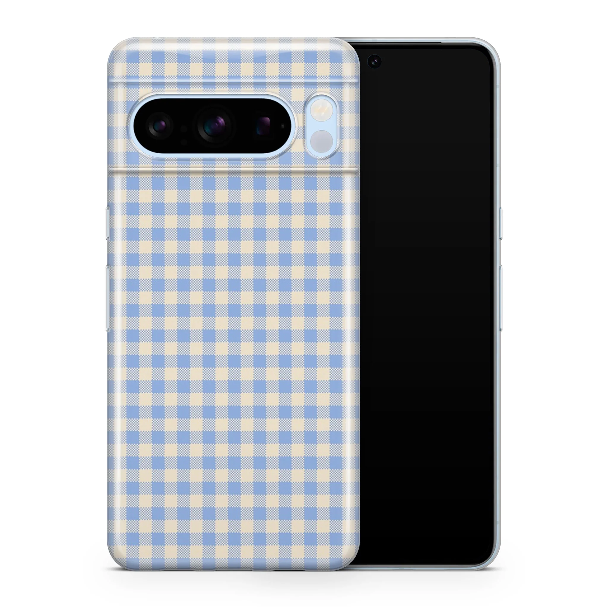 Blue Gingham Google Pixel Skin + Case - Image 3