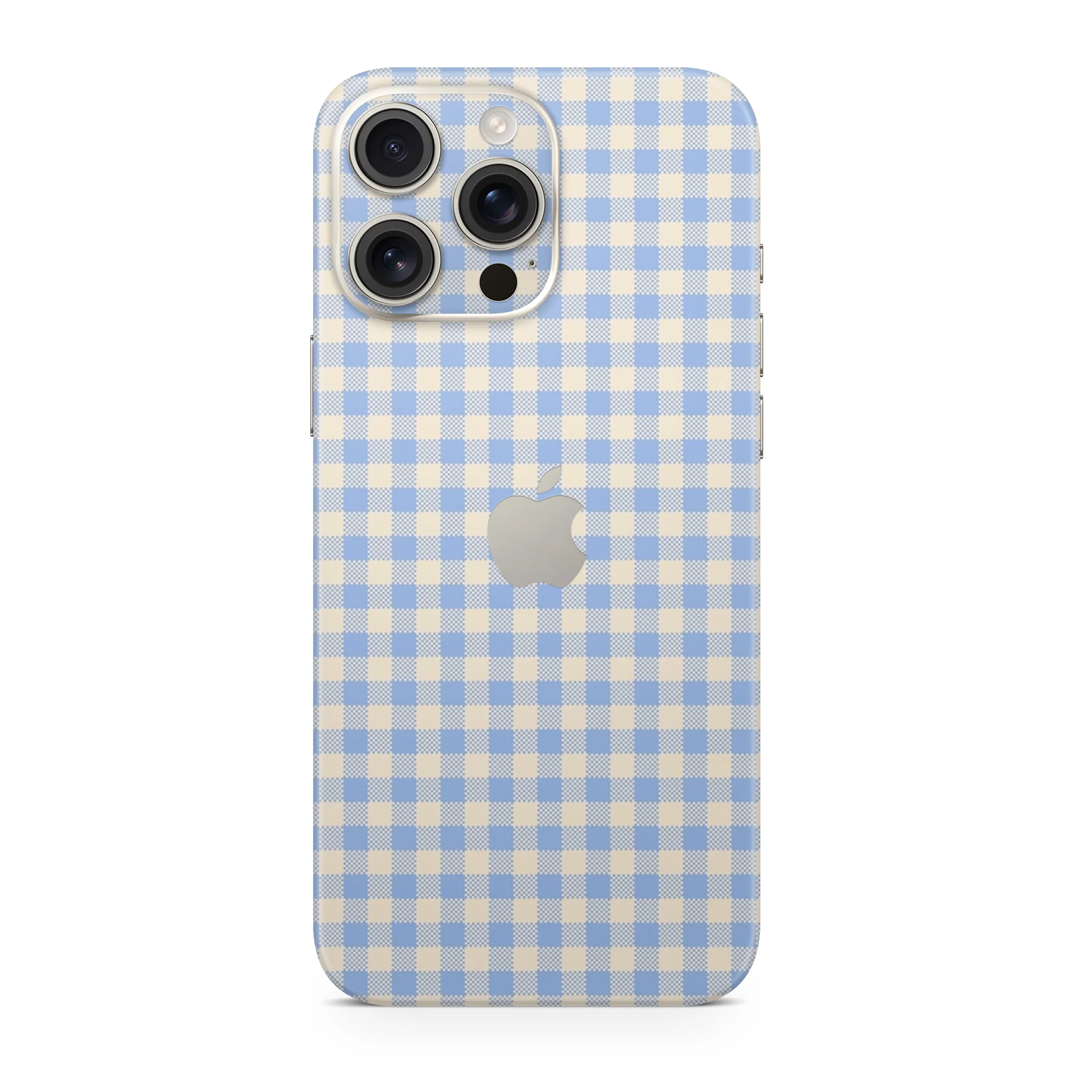 Blue Gingham iPhone Skin + Case - Image 3