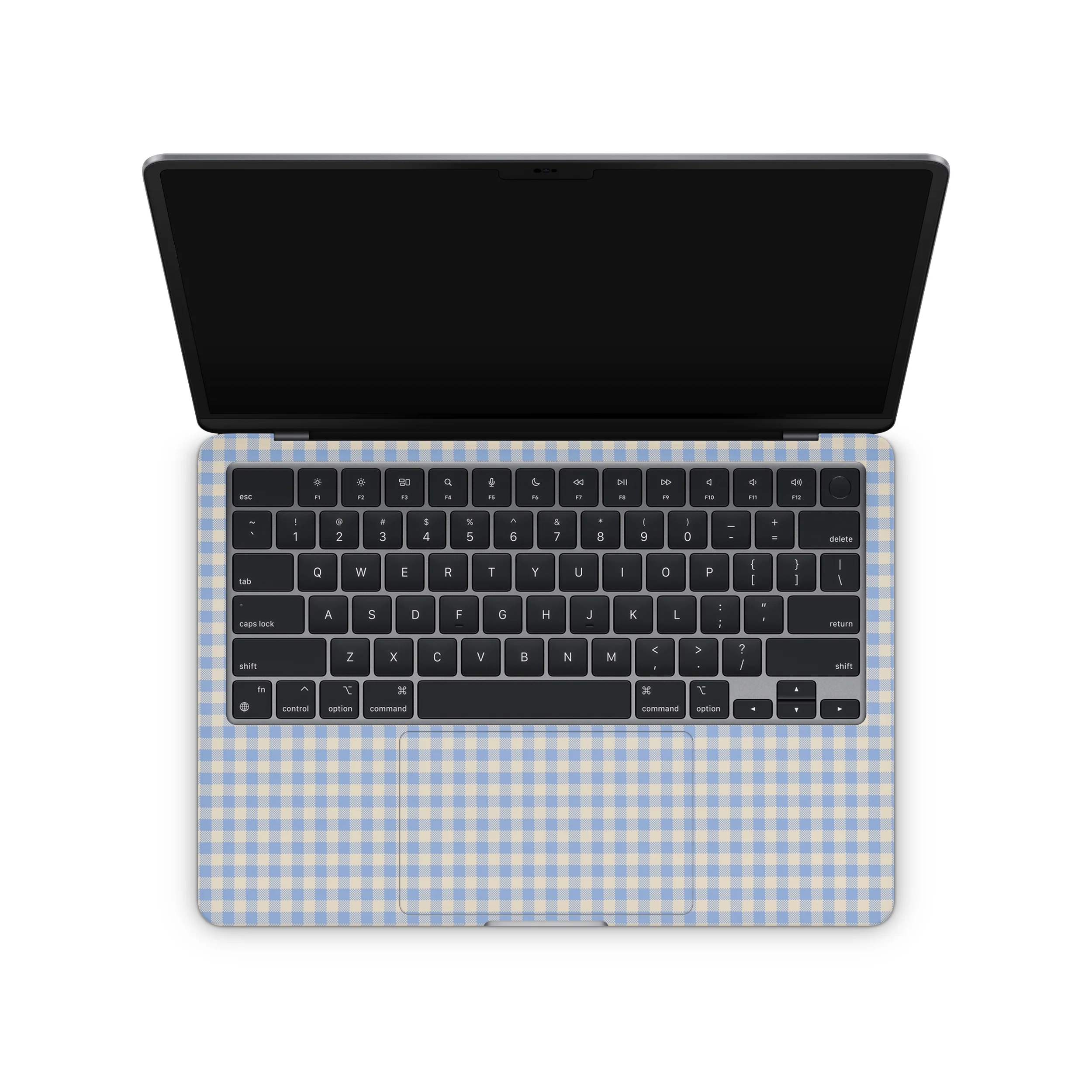 Blue Gingham MacBook Skin + Case - Image 3