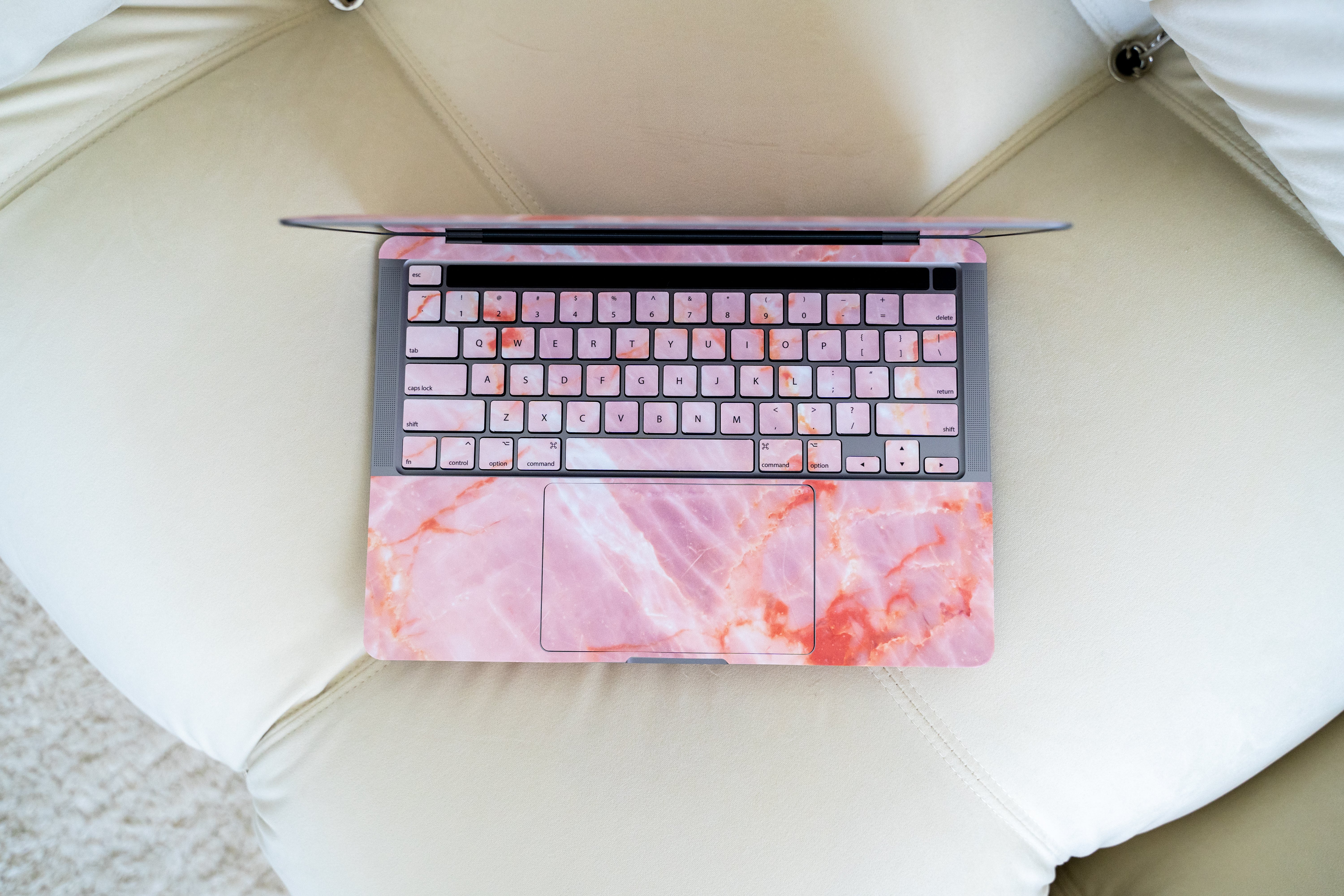 Blush Marble MacBook Keyboard Skin - Image 3
