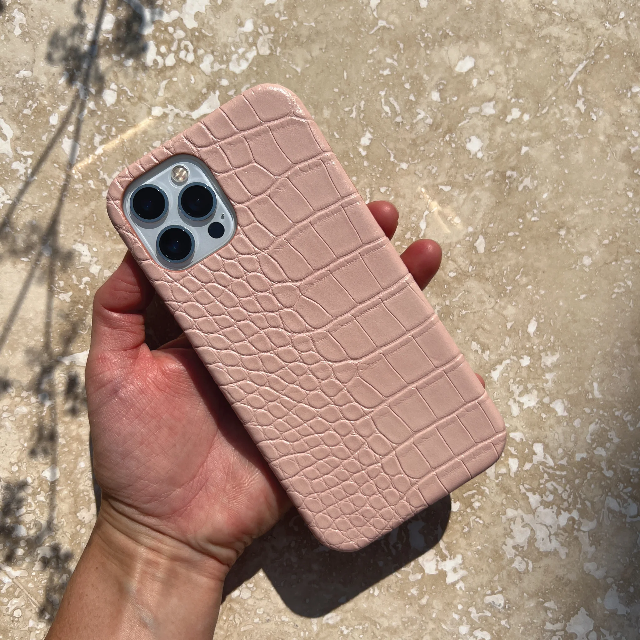 Blush Pink Crocodile iPhone Case - Image 12