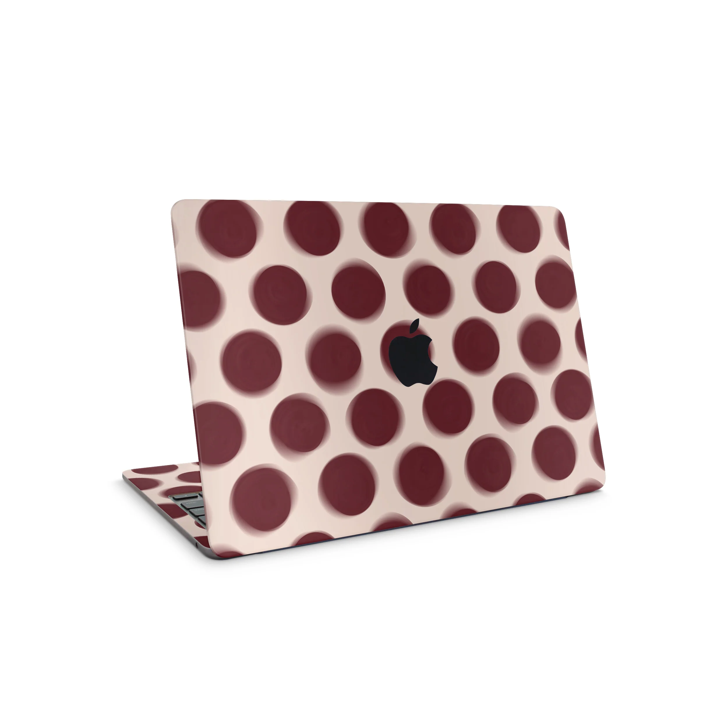 Burgundy Dot MacBook Skin + Case - Image 4