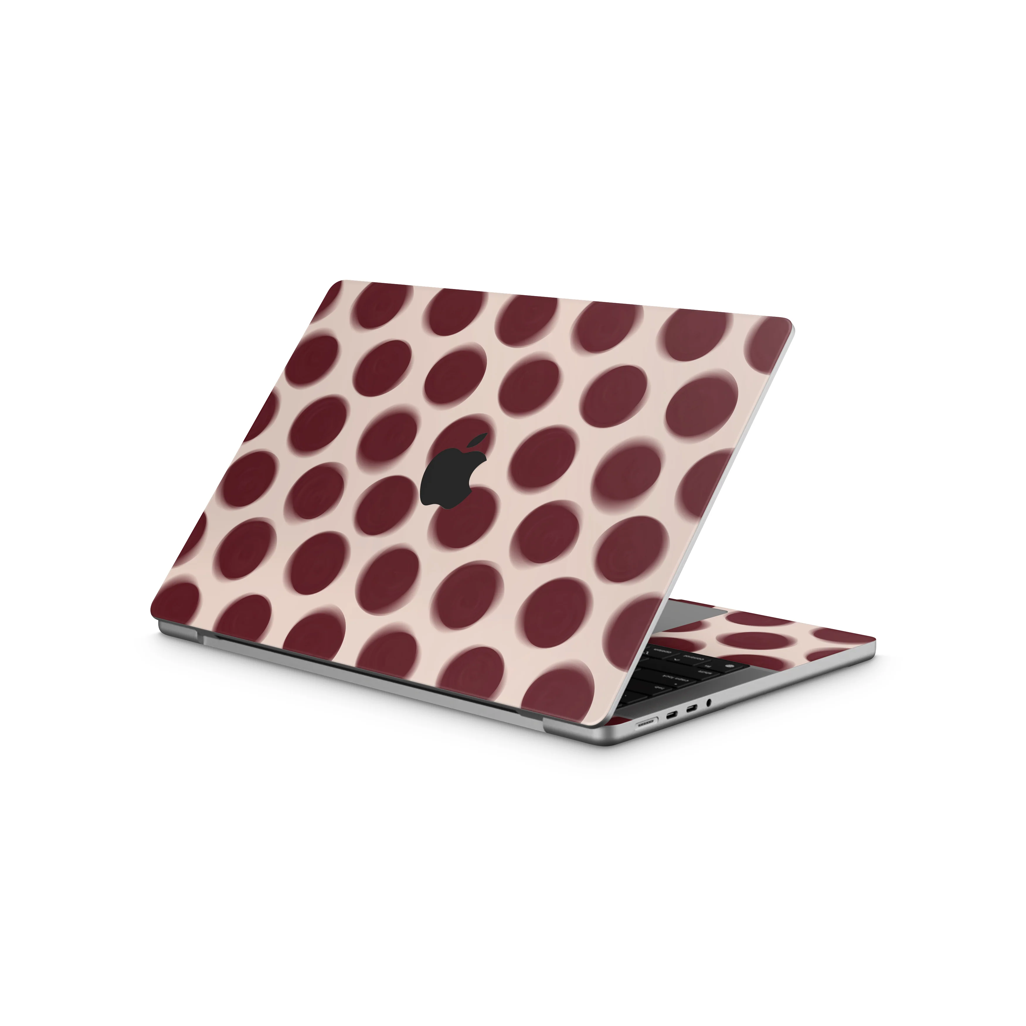 Burgundy Dot MacBook Skin + Case - Image 7