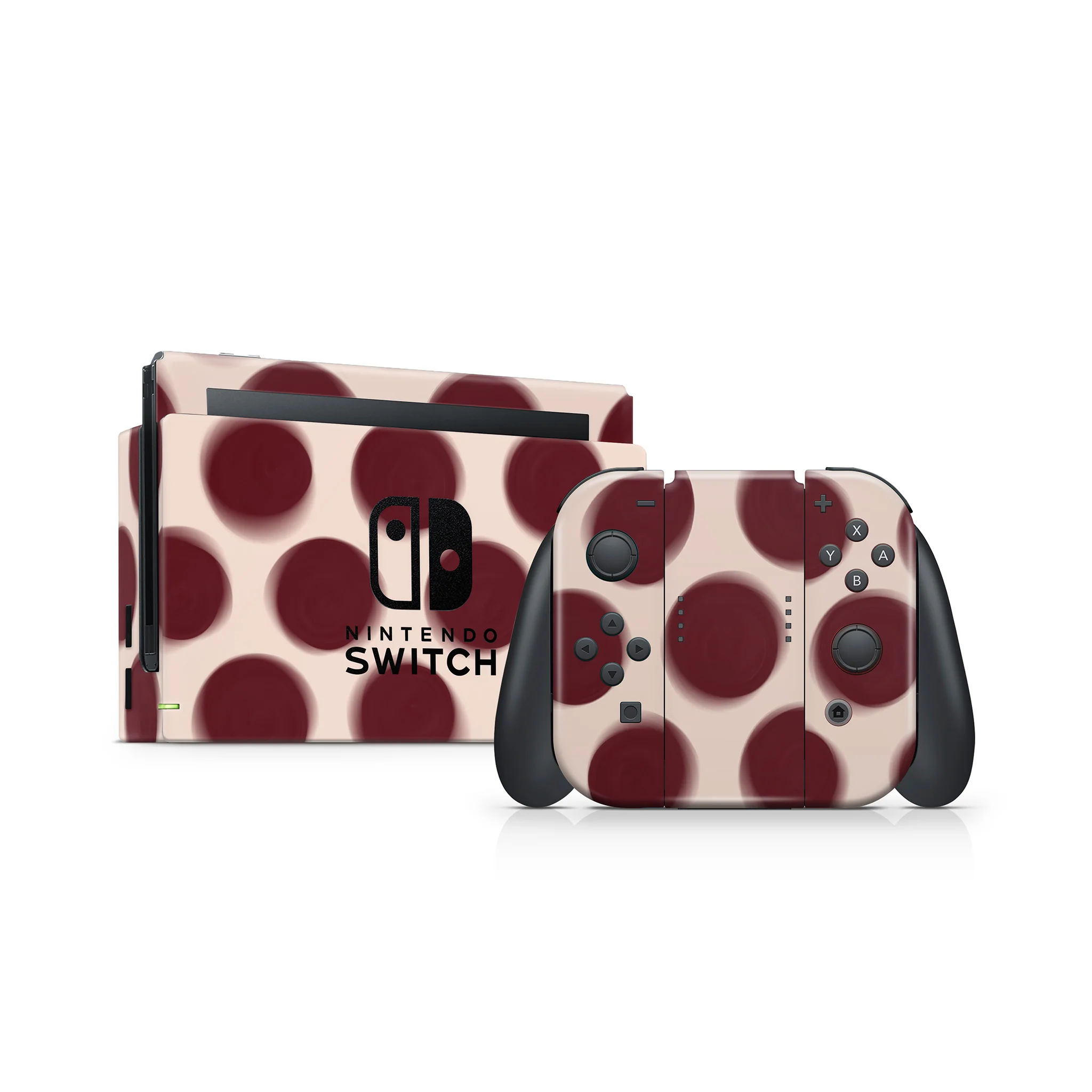 Burgundy Dot Nintendo Switch Skin - Image 2