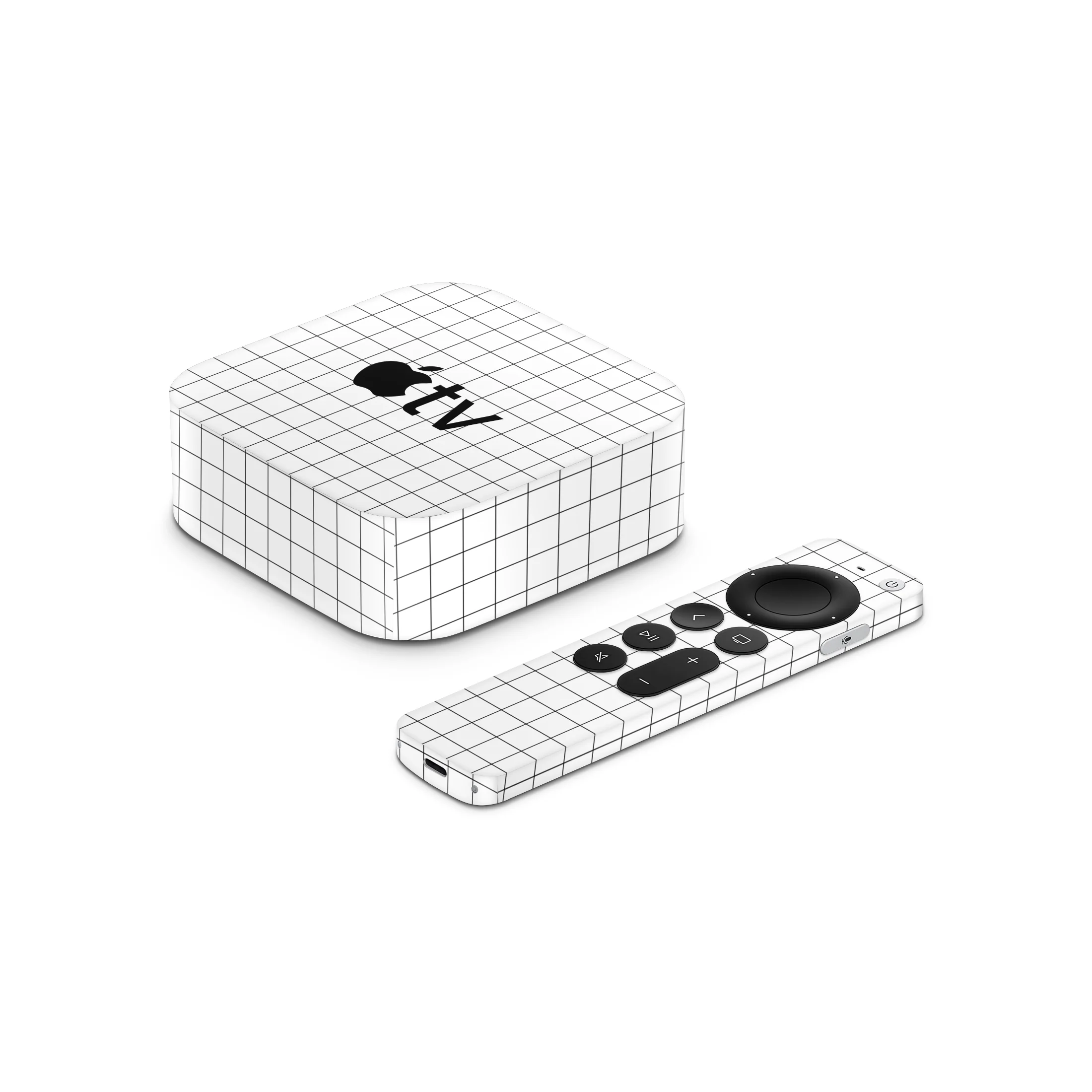White Grid Line Apple TV Skin