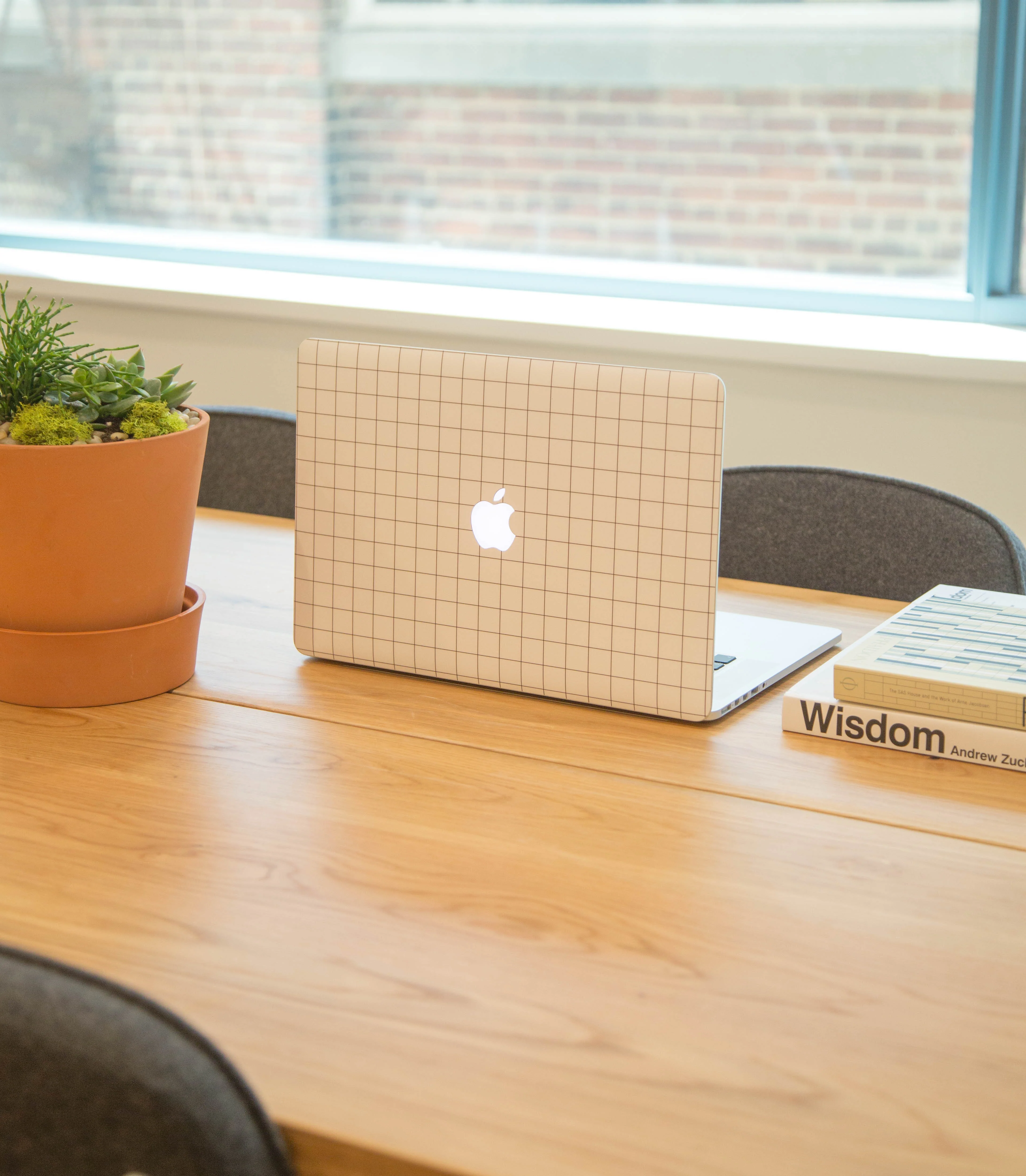 White Grid MacBook Skin + Case - Image 8
