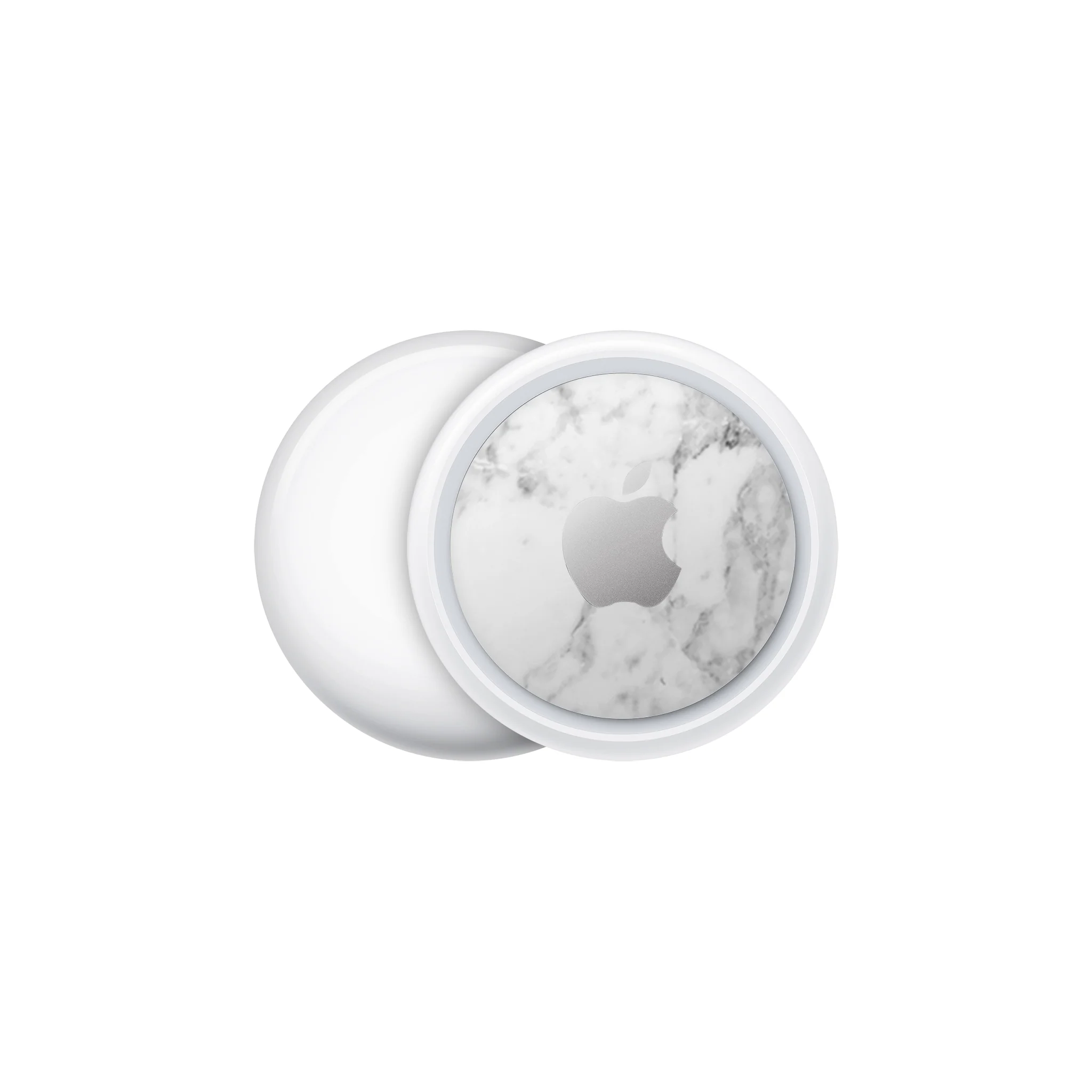 White Marble AirTag Skin + Case - Image 2
