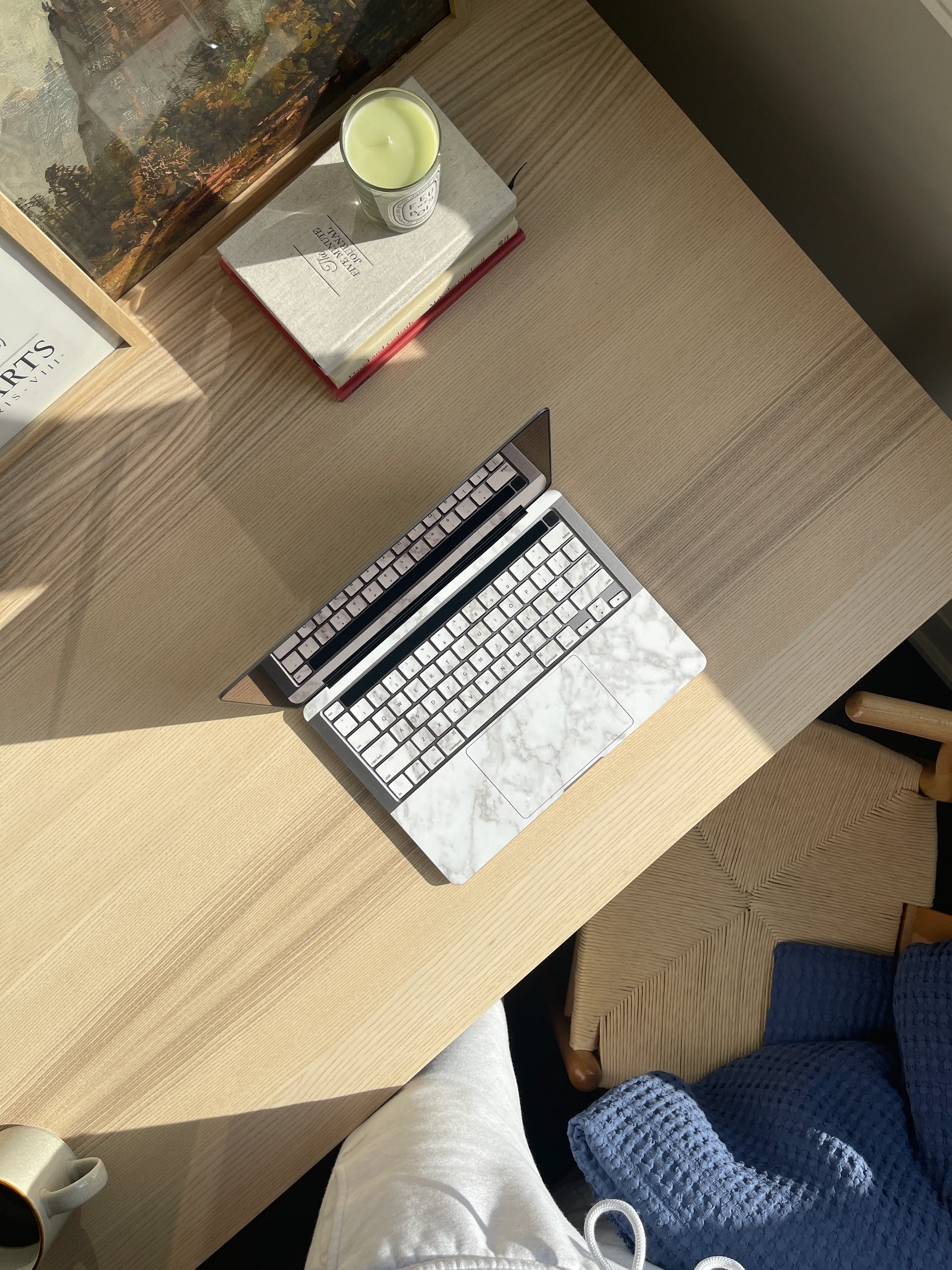 White Marble MacBook Keyboard Skin - Image 3