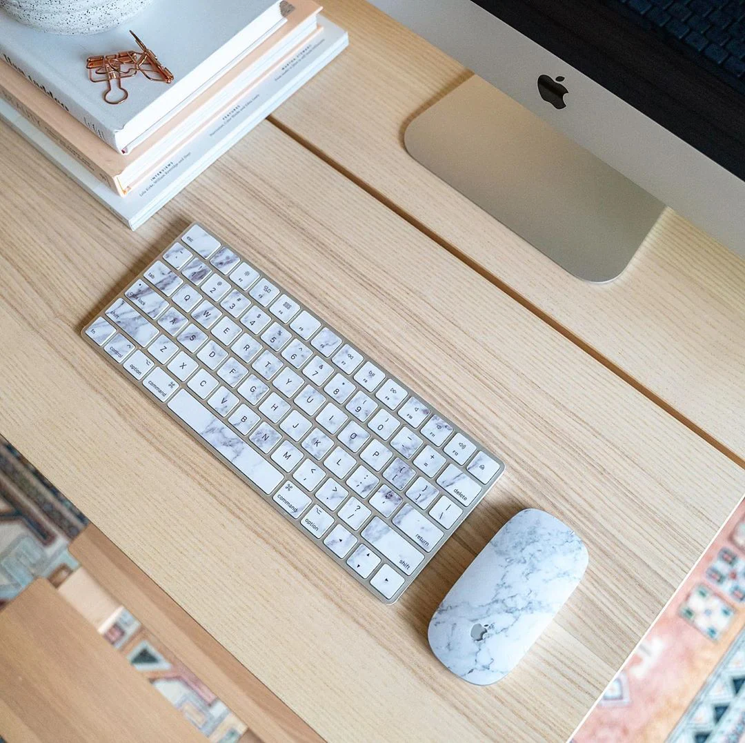 White Marble Magic Mouse Skin - Image 2